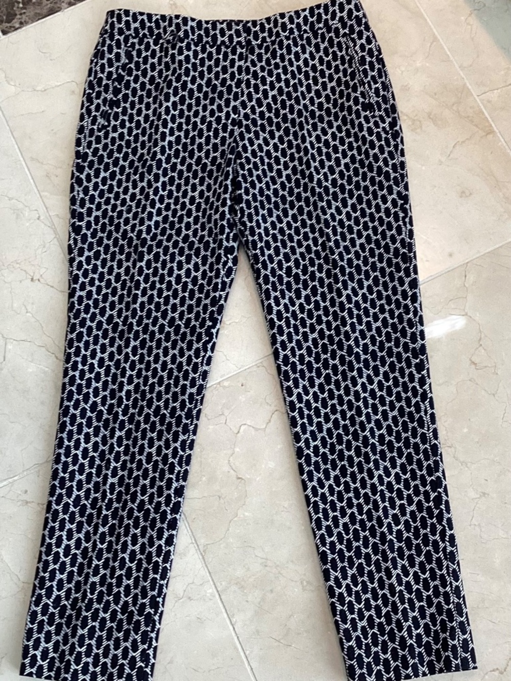 ADRIANNA PAPELL - BLACK WHITE COTTON PANTS - SIZE 6 - Picture 2 of 9